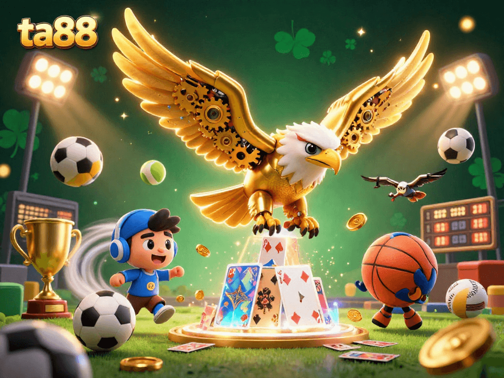 Engage in thrilling gameplay at ta88 with a cybernetic golden eagle and dynamic sports elements.