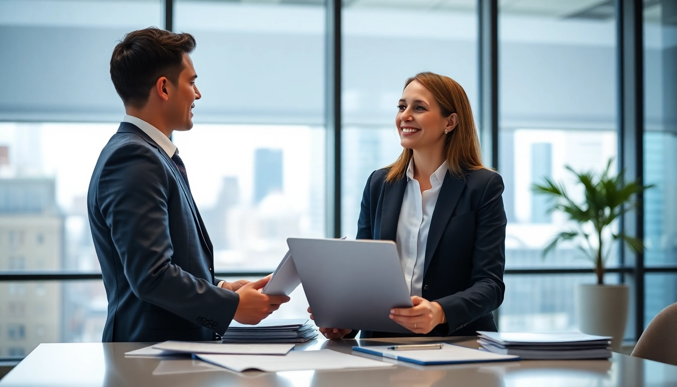 Interacting with a Headhunter Schweiz in a modern office for job opportunities