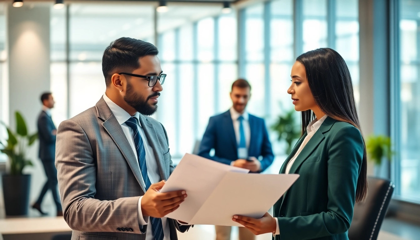 Headhunter Schweiz berät Kandidaten in einem modernen Büro.